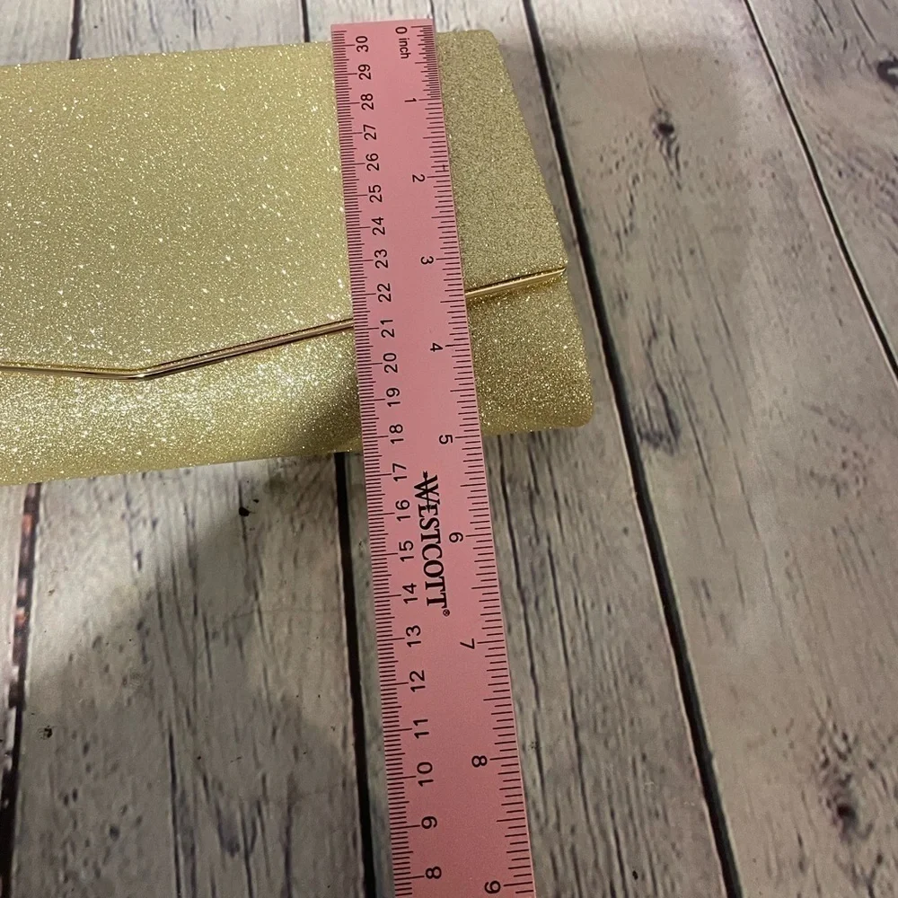 Myloni Gold Sparkling Envelope Clutch New in Box new with tags